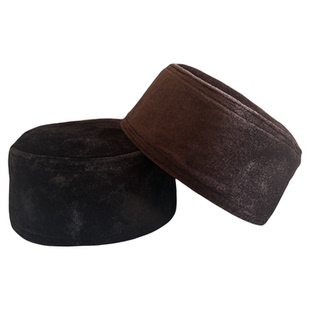 帽子男礼拜帽回男士民族风秋冬回回新款2025回族帽绒面回民保暖帽