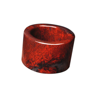 天然桂林鸡血玉鸡血石戒指扳指指环口子料乾坤料男女款2224大圈口