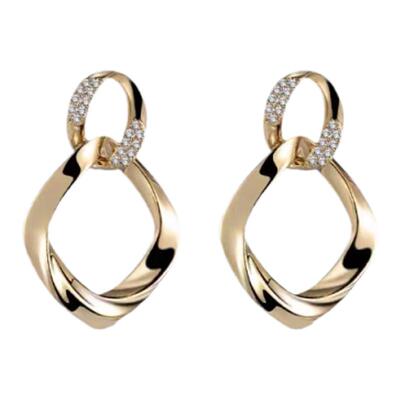 2026年爆款简约几何镶钻百搭耳环