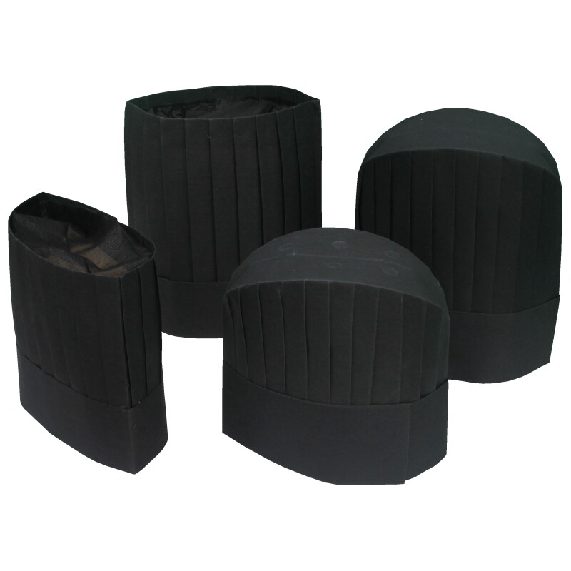 一次性无纺布厨师帽纸帽高帽中帽低帽条形帽加厚型白色成人厨师帽