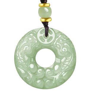 印象眸和田玉貔貅平安扣吊坠男女士双面项链礼物送男朋友玉坠玉佩