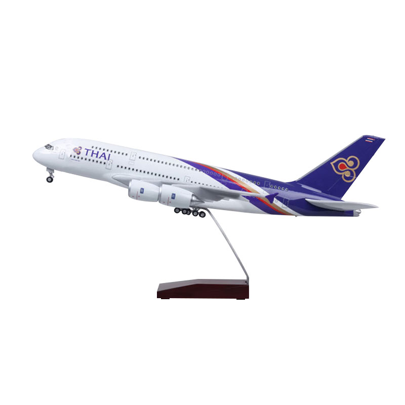 飞机模型A380泰国航空民航客机带灯光儿童玩具航模摆件送孩子礼物
