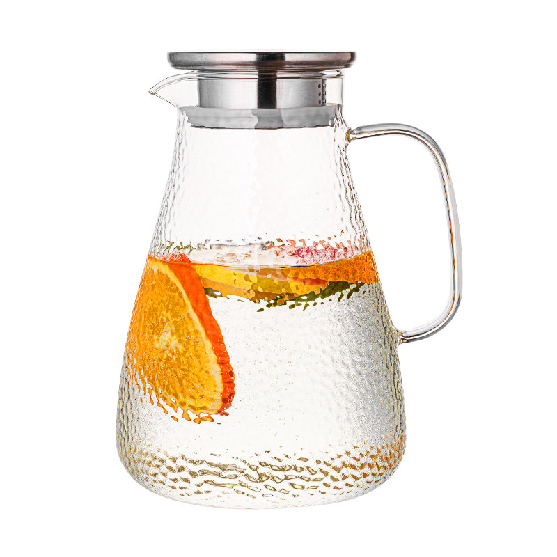 青苹果可直烧围炉煮茶壶耐热锤纹1.8L大容量冷水壶泡茶壶果汁壶