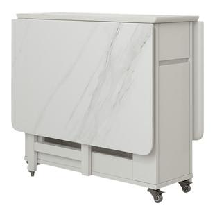 志光全实木折叠餐桌小户型家用桌椅组合简约现代6人可移动折叠桌