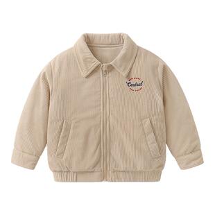 右欧儿童棉服夹克外套时髦学院冬季新款童装男童女童字母棉衣棉袄