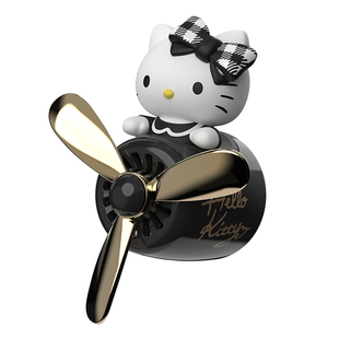 三丽鸥hellokitty车载香薰空调出风口小飞机汽车装饰用品摆件香氛