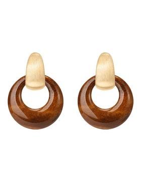 TIKOO 天然石圆环吊坠项链女简约设计感复古小众轻奢锁骨链