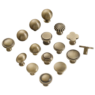 中古风古铜色黄铜单孔柜门拉手