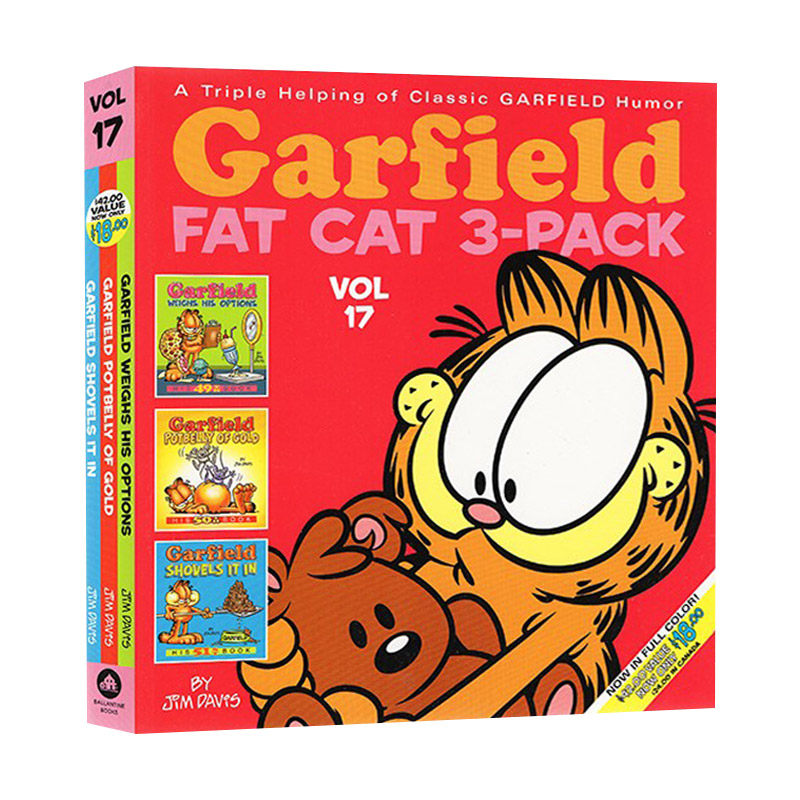英文原版 Garfield Fat Cat 3-Pack #17 加菲猫漫画三合一合订本17 英文版 进口英语原版书籍