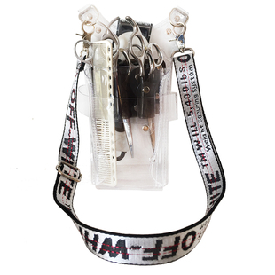 时尚网红斜挎发型师剪刀包个性创意潮流透明大容量腰包美发工具包