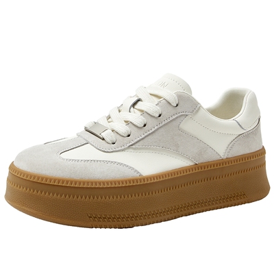 百田森复古厚底德训鞋女