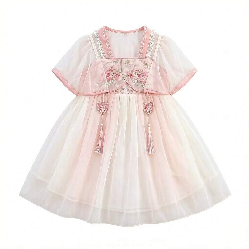女童中式汉服公主连衣裙夏季新款