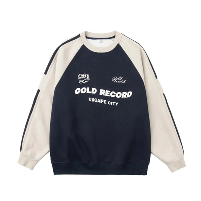 400g重磅撞色卫衣圆领套头上衣