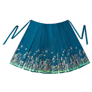 无衣饮羽【竹影】螺钿烧箔中国风马面秋冬女织金妆花2025年新款