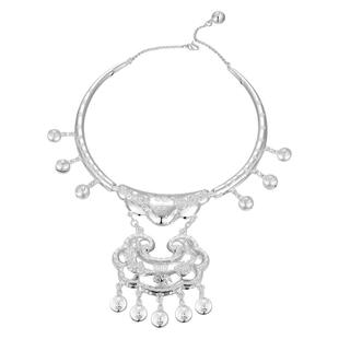 中国黄金龙凤锁包福宝项圈纯银足银999项链宝宝平安锁周岁礼物