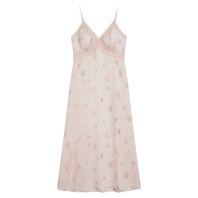 法式真丝睡裙田园风甜美风送闺蜜