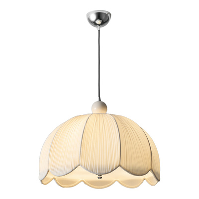 法式卧室吊灯奶油风布艺餐厅灯中古vintage护眼裙摆书房中山灯具