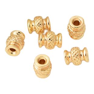 14K包金刻面葫芦形隔珠手工diy手链手串配珠珍珠项链金珠散珠桶珠