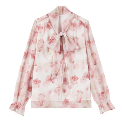 秋水伊人休闲简约雪纺衫