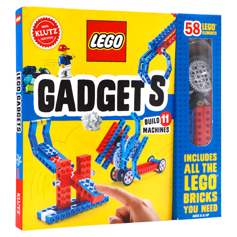 LEGO乐高手工创意拼搭指南 英文原版 LEGO Gadgets 可动小装置手工DIY积木书玩具手工组装套装书 创意培养 STEM启蒙 58个乐高零件