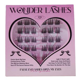 Wonderlashes免胶女团爱豆假睫毛根根分明上镜电眼透明果冻胶单簇