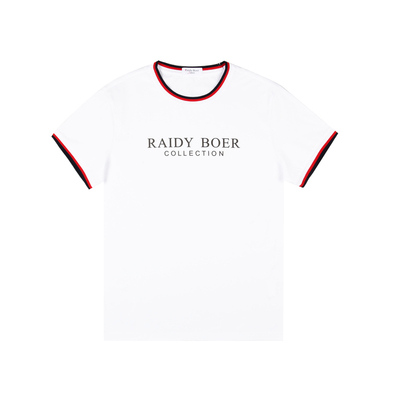 【5A抑菌】Raidy Boer/雷迪波尔夏季男装撞色烫印棉短袖T恤7344