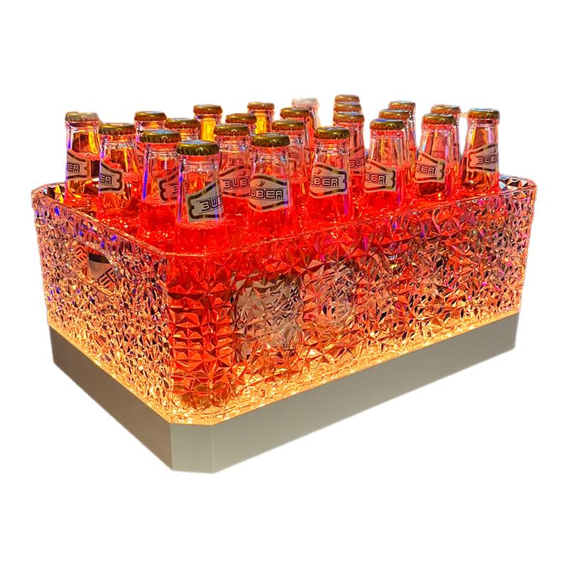 升级款冰纹酒框酒吧发光冰桶KTV派对创意亚克力啤酒框防摔香槟桶