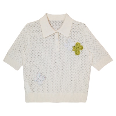 羊毛羊绒桑蚕丝醋酯混纺撞色绣片