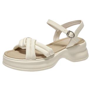 大东厚底凉鞋女款2026新款夏季女鞋外穿增高配裙子鞋子海边沙滩鞋