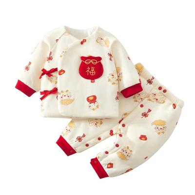 小聪熊新生婴儿衣服冬季分体套装