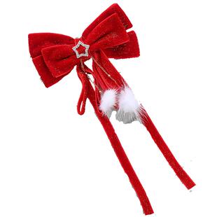 中国风新年发夹高颜值拜年头饰女童蝴蝶结过年发卡宝宝喜庆夹子