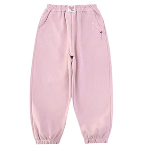 女童裤子春秋款2025新款时髦束脚裤中大童洋气宽松运动裤休闲长裤