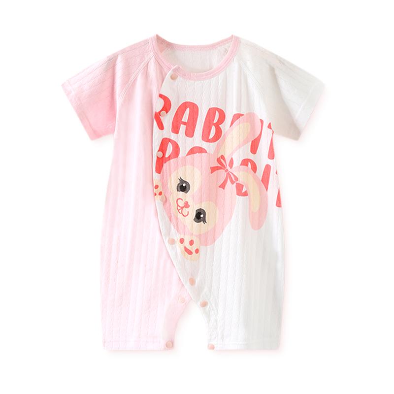 新生婴儿儿连体衣夏季薄款短袖纯棉衣服空调服宝宝短爬哈衣夏装