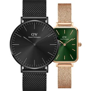 DW手表情侣对表 复古小方表小绿表小众石英腕表情侣同款手表气质
