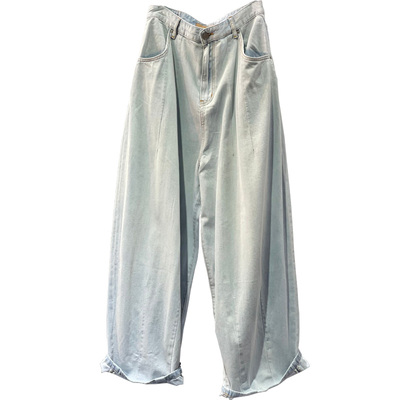 素尚超宽松高腰吊裆灯笼牛仔裤