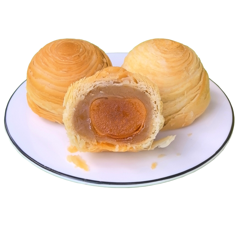 手工酥皮月饼莲蓉蛋黄云腿五仁