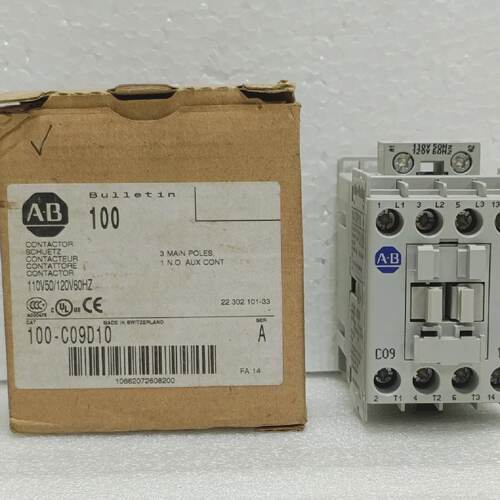 Allen-Bradley 100-C09D10 Contactor 9A 3P 1NO 110V/120V AC Co