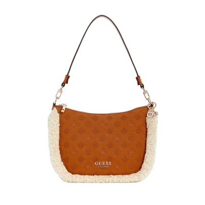 GUESS拼接毛绒印花腋下单肩包