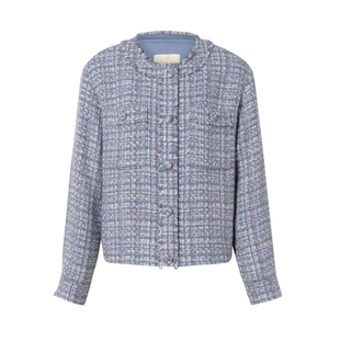 【年货新降】ELSEWHERE珂思上衣花边圆领羊毛短外套2025春季新款