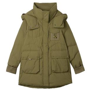 Outlets撤柜正品 HD冬装新款韩版宽松中长款外套鸭绒泡芙羽绒服女