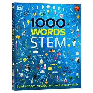 DK1000个科学常用词汇 1000 Words STEM 英文原版单词书 DK儿童科普英语单词学习 图画词典工具书 进口英语书籍 DKChildren