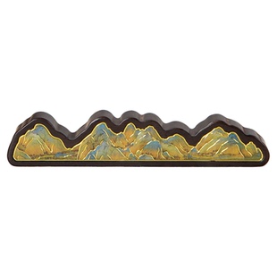 镇纸尺书法专用镇尺笔搁临摹压纸黄铜千里江山纸镇高颜值初学者学生紫光檀毛笔笔架笔山国画文房四宝梅林笔庄