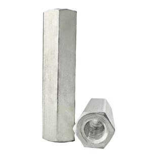 304不锈钢加长六角螺母螺丝帽圆柱接头牙条M3M4M5M6M8M10-M42