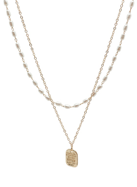 双层米粒小珍珠项链女