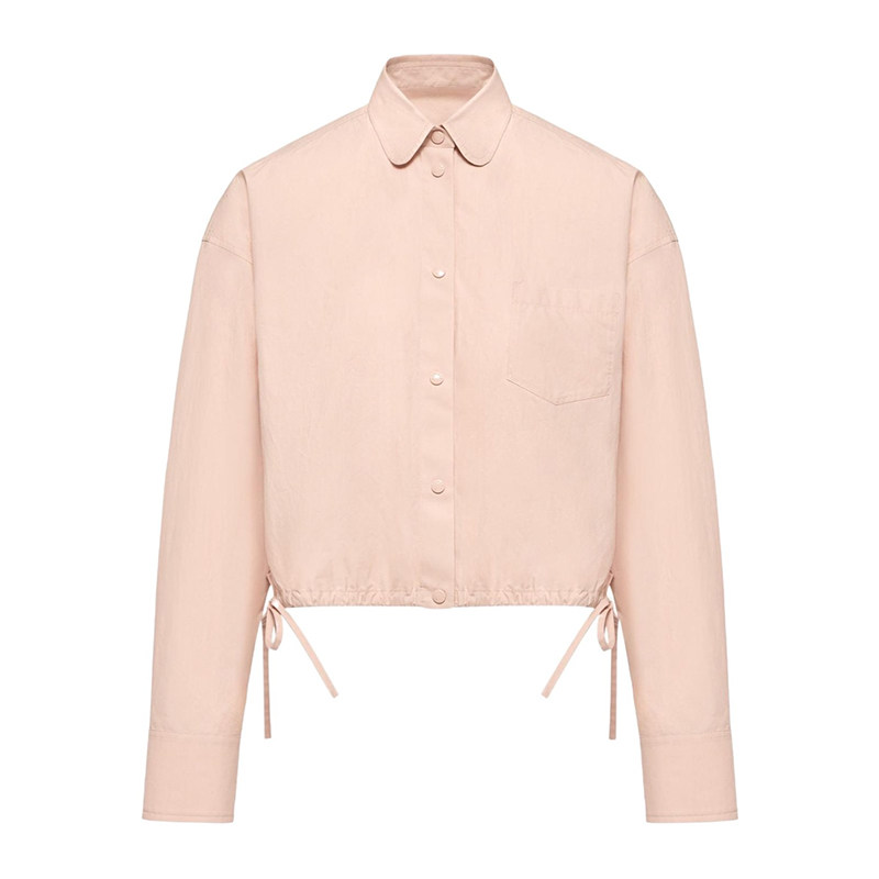 moncler盟可睐 26春夏藕粉色女士长袖衬衫正品代购L10932F0001659