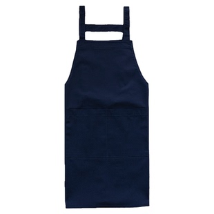 新款帆布围裙厨房烘焙奶茶美甲定制logo蓝色防泼水男士耐磨工厂女
