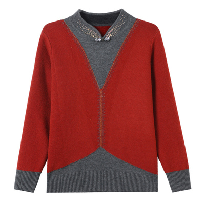 赋妤妈妈装毛衣加绒加厚内搭上衣