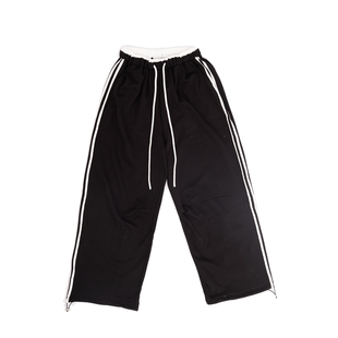 ukeeu街舞男女同款爵士舞jazz嘻哈撞色拼接休闲卫裤两道宽松裤子