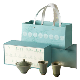 南京博物馆文创茶具礼盒礼物礼盒六朝莲韵竹林七贤感恩商务伴手礼