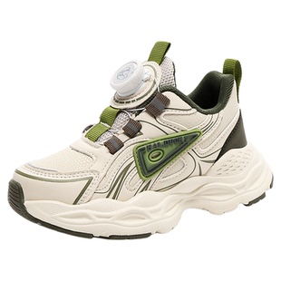 小黄鸭男童鞋子2025新款秋冬款加绒二棉儿童纽扣鞋6休闲运动鞋7岁